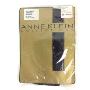 Anne Klein Silky Opaque Pantyhose Sandaltoe Size A Small Black Velvet